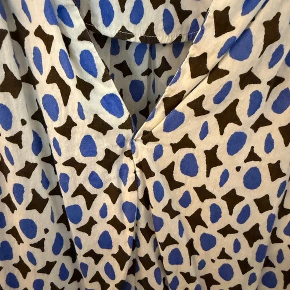 Zara Blue & White midi patchwork dress size small soho NYC - Picture 4 of 7